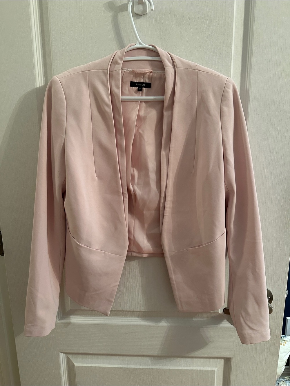 RW&Co pink cropped blazer